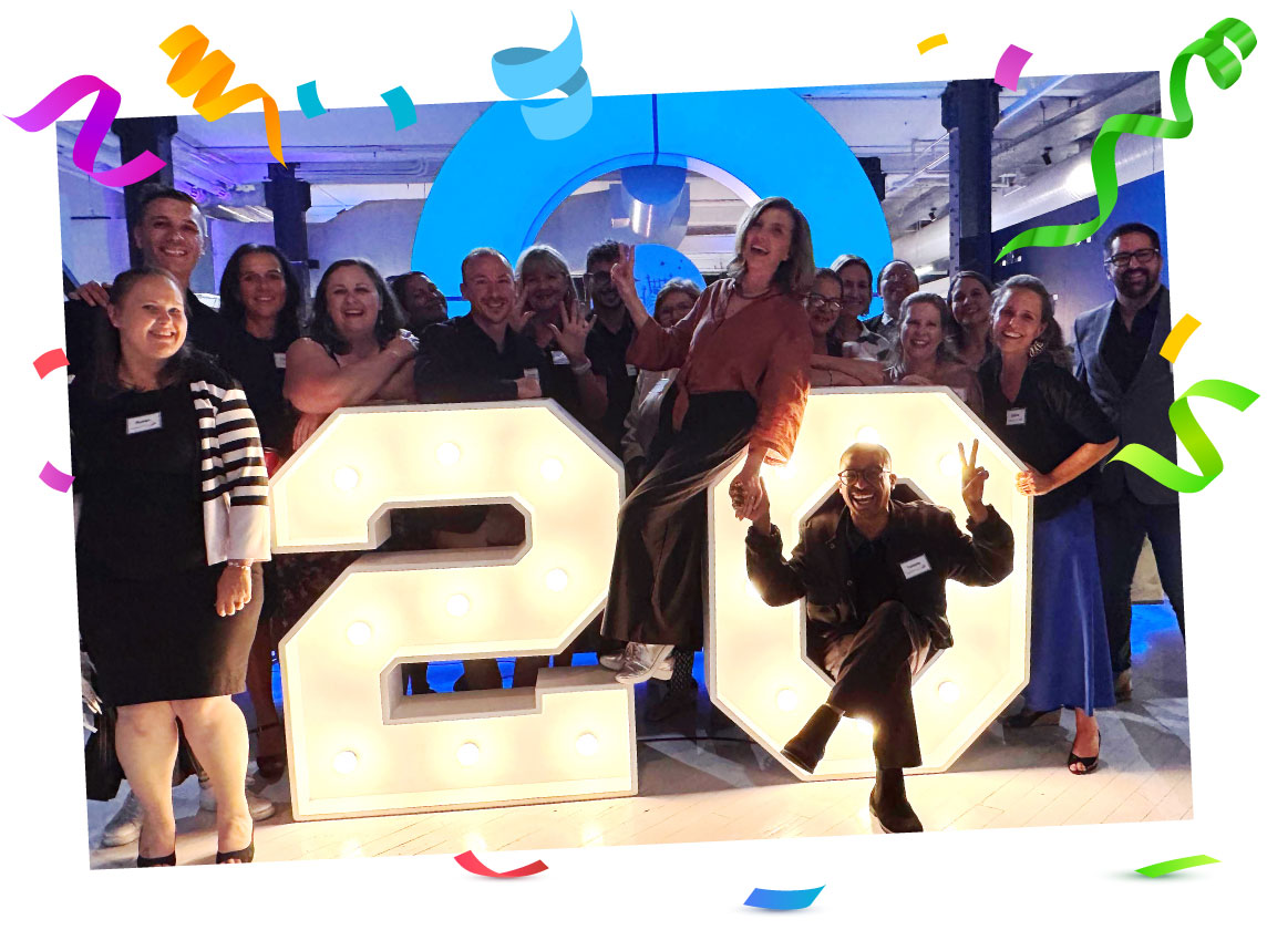 The team at 20 birthday celebration